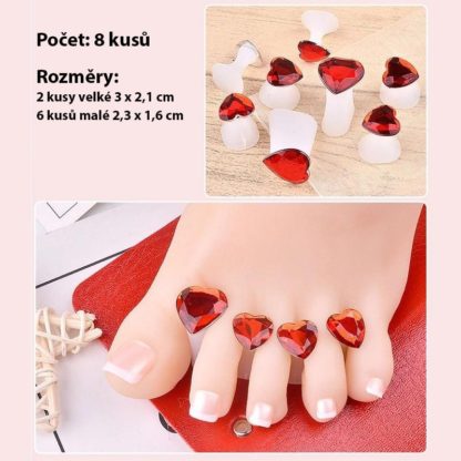Silikonový separátor oddělovač prstů na pedikúru s diamantovými srdci - Image 10