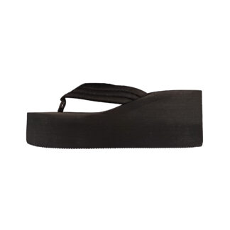 Fashion dámské platformové žabky s klínkem černé